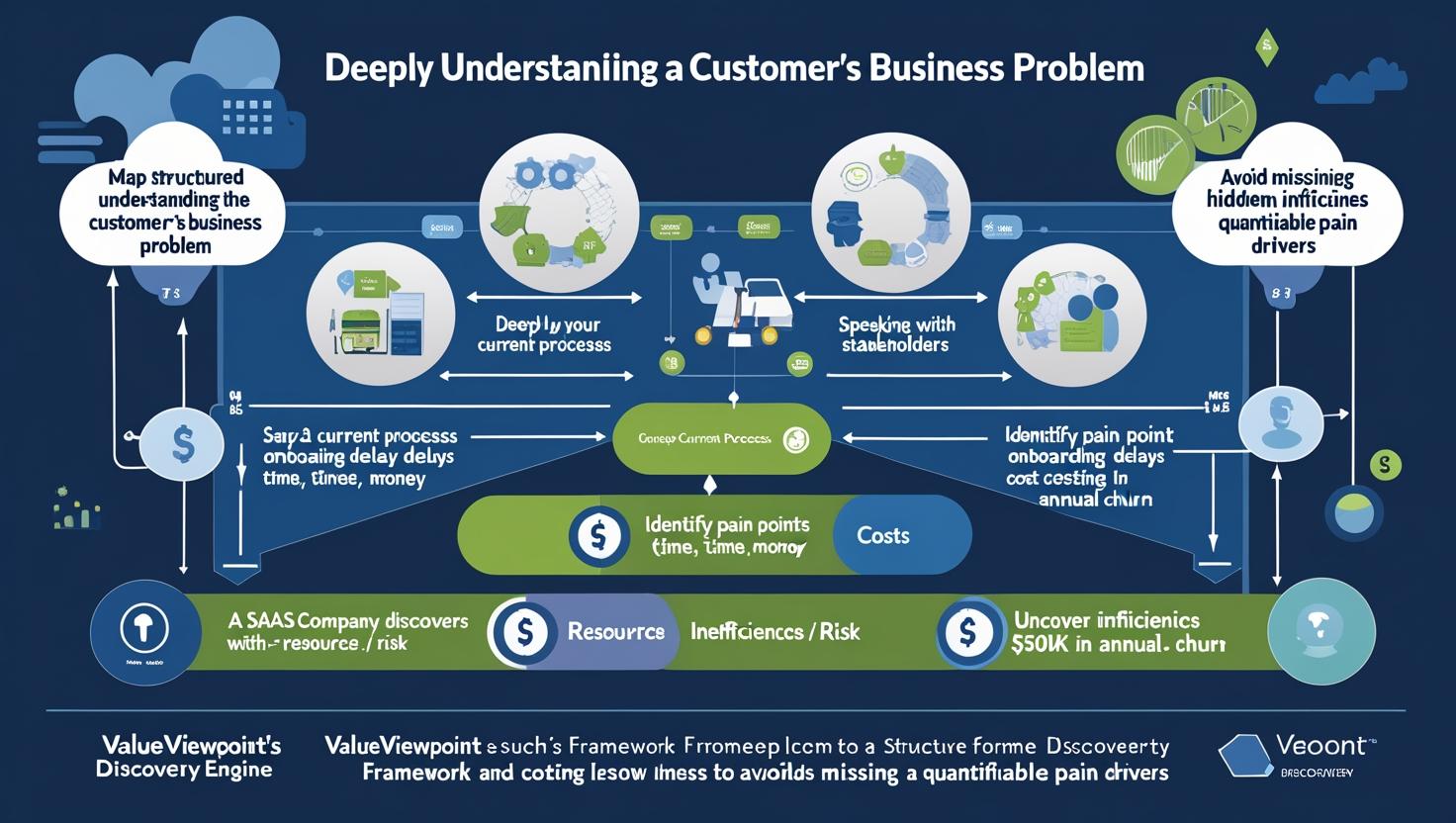 1️⃣ Understand the Customer’s Business Problem Deeply_Map out their current processes, pain points, and costs (time, resources, money).___Speak with multiple stakeholders to uncover hidden inefficiencies or risks.___Example_ A SaaS co